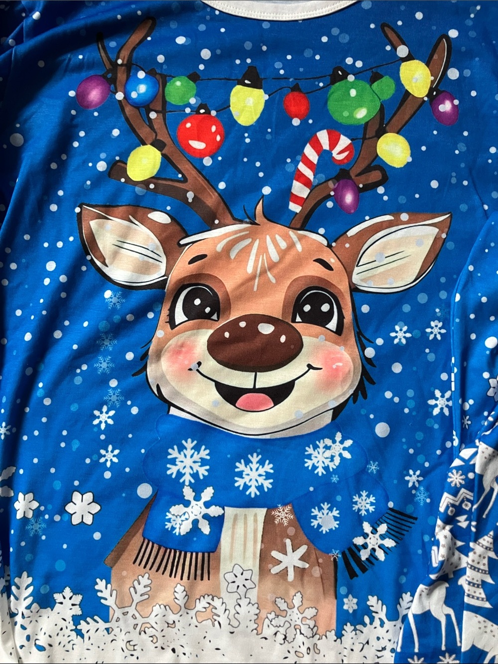 Reindeer Christmas Pajamas Womens M - Picture 2 of 3